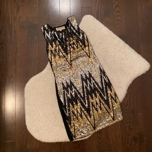 Sequin gold silver and black dress size small